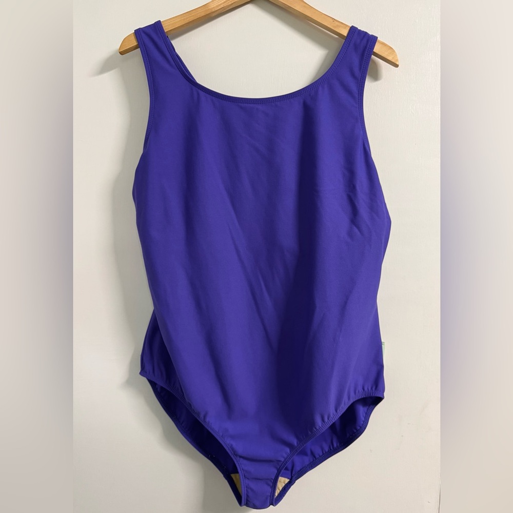 Junonia Plus Size 2X One Piece Swimsuit Blue Keyhole Back Modest Coverage